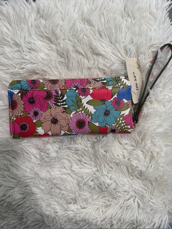 ON 34th Handbags - Floral Wristlet Wallet in Pink, Teal & Red